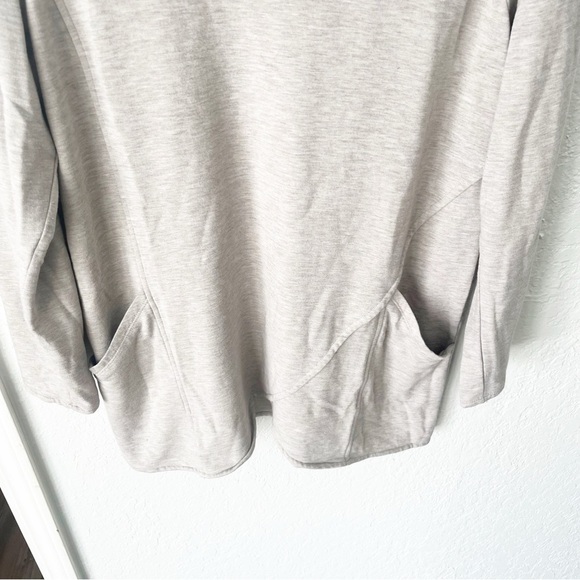J. Jill Sweatshirt Women's Medium Cream Gray Cowl Neck Tunic Athleisure Cozy - Picture 4 of 8